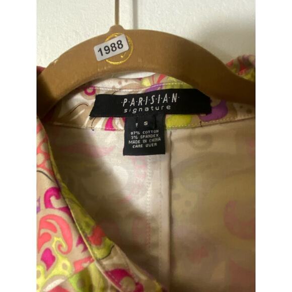 Parisian Signature Multicolor Paisley Print Jacket Sz S - Picture 3 of 3